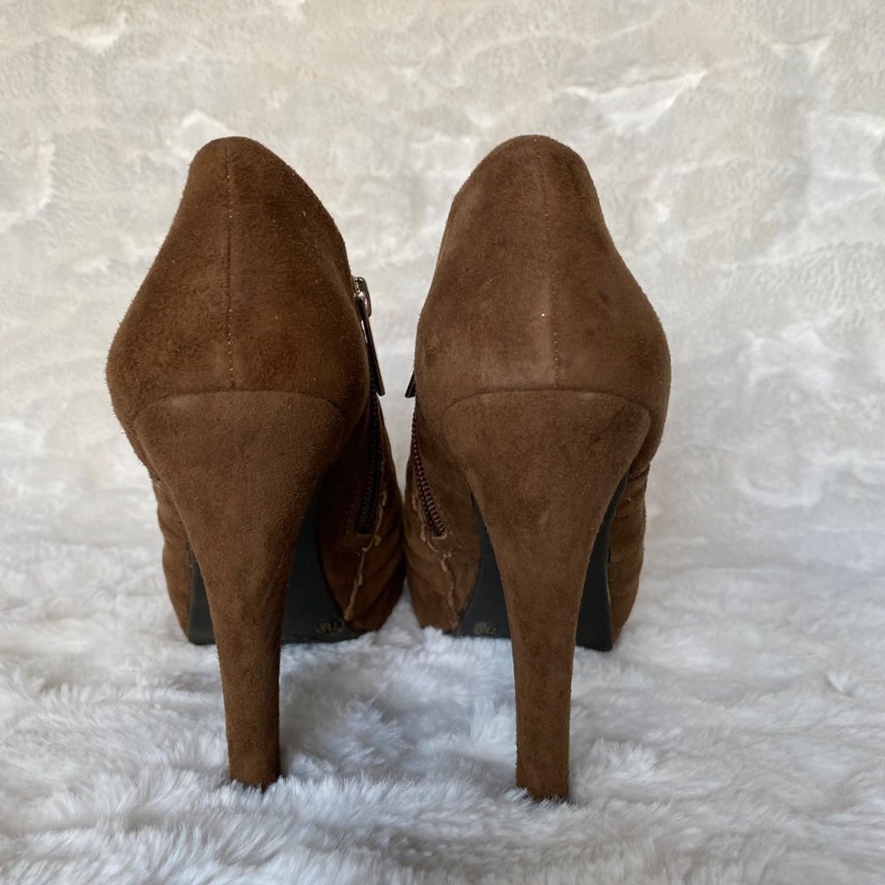 Gianni Bini Brown Suade Heel Booties Sz 7M - Picture 5 of 9